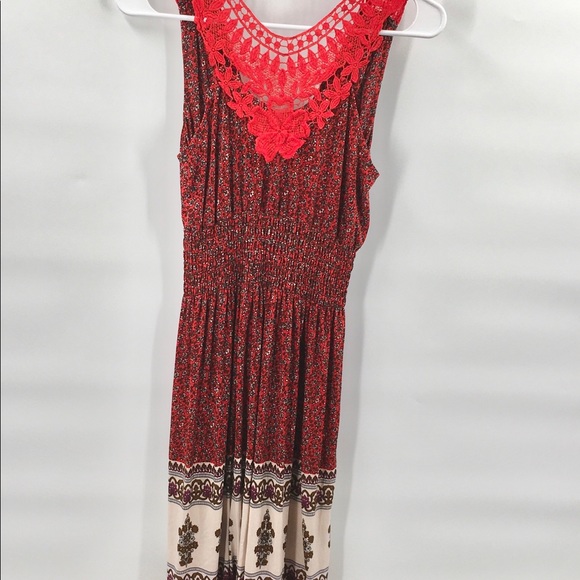 Ikat Gypsy Boho Chic India Crochet Sun Dre… - Picture 5 of 9